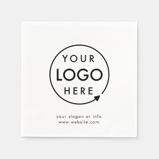 Jouw Logo | Bedrijfs Modern minimalistisch minimal Servet (Voorkant)