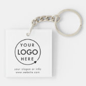 Jouw Logo | Bedrijfs Modern minimalistisch minimal Sleutelhanger (Achterkant)