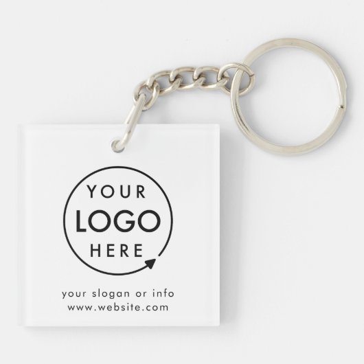Jouw Logo | Bedrijfs Modern minimalistisch minimal Sleutelhanger (Achterkant)