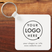 Jouw Logo | Bedrijfs Modern minimalistisch minimal Sleutelhanger (Voorkant)
