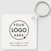 Jouw Logo | Bedrijfs Modern minimalistisch minimal Sleutelhanger (Achterkant)