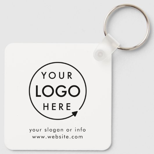 Jouw Logo | Bedrijfs Modern minimalistisch minimal Sleutelhanger (Achterkant)