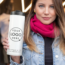 Jouw Logo | Bedrijfs Modern minimalistisch minimal Thermosbeker