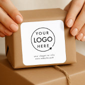 Jouw Logo | Bedrijfs Modern minimalistisch minimal Vierkante Sticker
