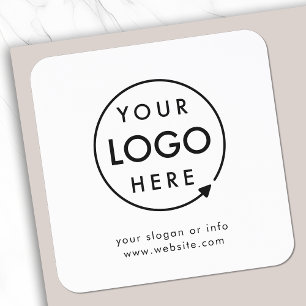 Jouw Logo Bedrijfs Modern minimalistisch minimal Vierkante Sticker