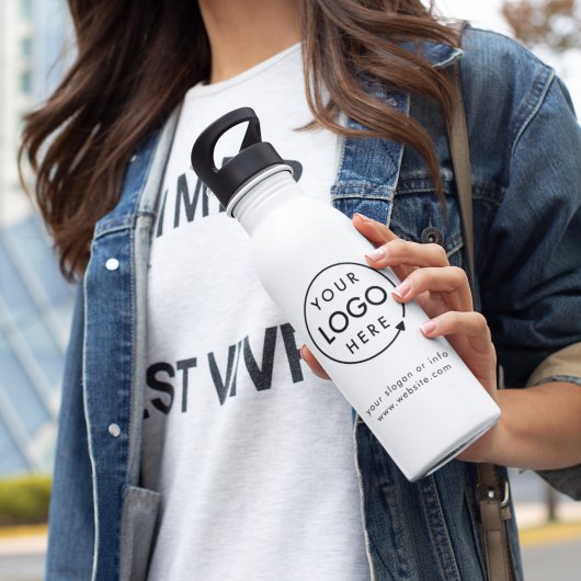 Jouw Logo | Bedrijfs Modern minimalistisch minimal Waterfles