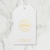 Jouw Logo | Bedrijfs Moderne Minimale Wit en Goud Cadeaulabels (Voorkant)