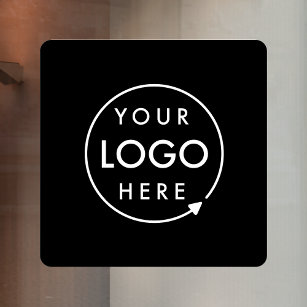 Jouw Logo   Black Business Company Logo Square Raamsticker