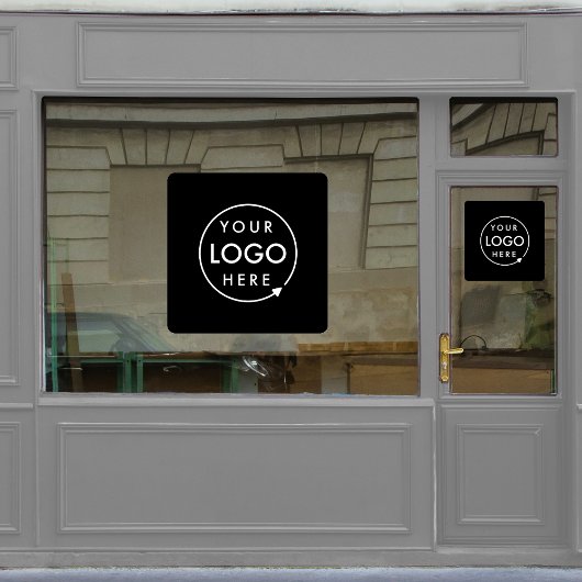 Jouw Logo | Black Business Company Logo Square Raamsticker