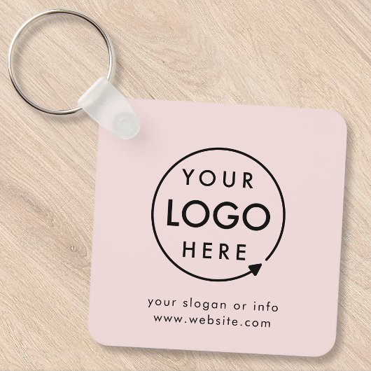 Jouw Logo | Blush Pink Business Corporate Modern Sleutelhanger