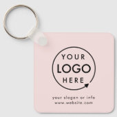 Jouw Logo | Blush Pink Business Corporate Modern Sleutelhanger (Voorkant)