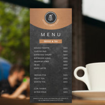 Jouw logo cafetaria koperen zwarte karkurkplanmenu