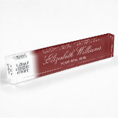 Jouw Logo Classy Elegant Burgundy Red Script Naambordje