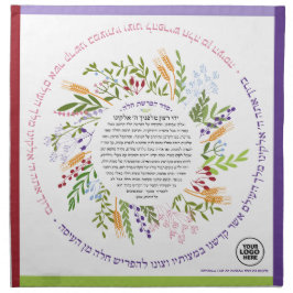 Jouw Logo Deeg Hoesje Excentriek bloemmotief + Yeh Katoenen Servet