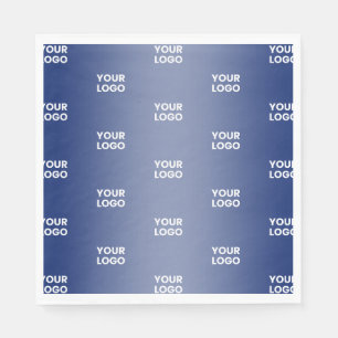 Jouw Logo Eenvoudig Herhalend Logo Blauwe Gradië Servet