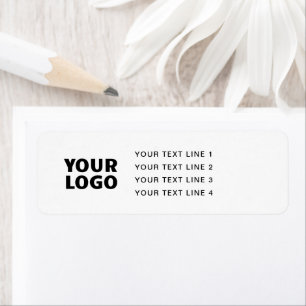 JOUW LOGO Eenvoudig Wit Retouradres Etiket