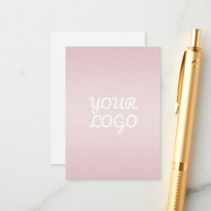Jouw Logo & Elegante Moderne Blush Roze Ombre Informatiekaartje