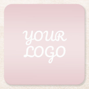 Jouw Logo & Elegante Moderne Blush Roze Ombre Kartonnen Onderzetters