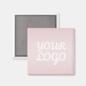 Jouw Logo & Elegante Moderne Blush Roze Ombre Magneet (Voorkant / Achterkant)