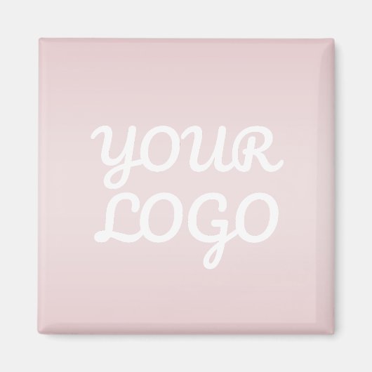 Jouw Logo & Elegante Moderne Blush Roze Ombre Magneet (Voorkant)