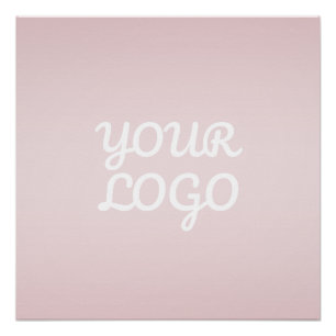 Jouw Logo & Elegante Moderne Blush Roze Ombre Perfect Poster