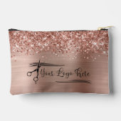 Jouw Logo Glitterig Roze Goud Glam Etui (Achterkant)