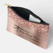 Jouw Logo Glitterig Roze Goud Glam Etui (Open)