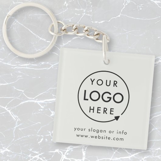 Jouw Logo | Gray Silver Business Corporate Modern Sleutelhanger
