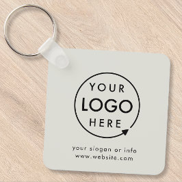 Jouw Logo | Gray Silver Business Corporate Modern Sleutelhanger