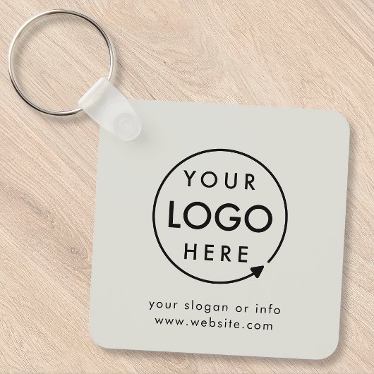 Jouw Logo | Gray Silver Business Corporate Modern Sleutelhanger