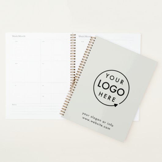 Jouw Logo | Grijs minimalistisch voor bedrijven Planner (Display)