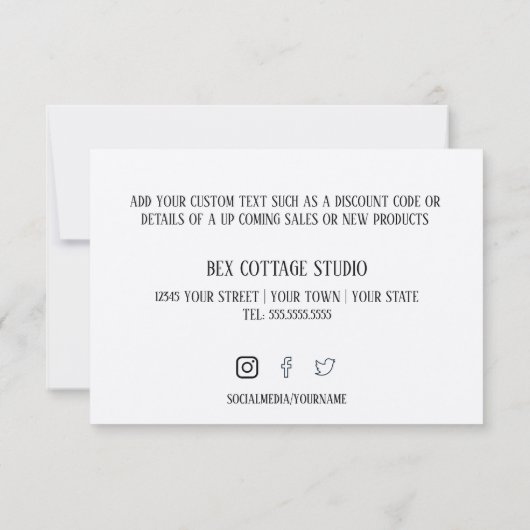 Jouw Logo |Hartelijk dank voor uw bestelling over Bedankkaart (Achterkant)