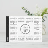Jouw Logo Hier 2026 witte magnetische kalender Feestdagenkaart (Staand voorkant)