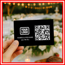 Jouw Logo Hier Eenvoudig Modern Minimaal Zwart QR 
