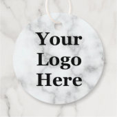 Jouw Logo hier op Faux White Marble Bedankjes Labels (Achterkant)