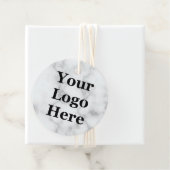 Jouw Logo hier op Faux White Marble Bedankjes Labels (In situ)