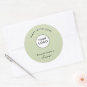Jouw logo 'Made with love' Groen Ronde Sticker (Envelop)