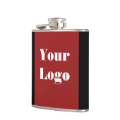 Jouw Logo Maroon Black Heupfles (Links)