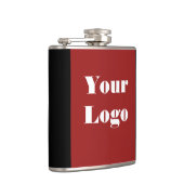 Jouw Logo Maroon Black Heupfles (Rechts)