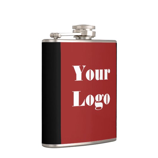 Jouw Logo Maroon Black Heupfles (Rechts)