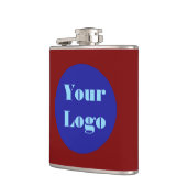 Jouw Logo Maroon Blue Heupfles (Links)