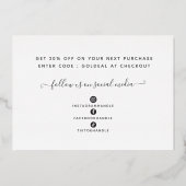 Jouw Logo Minimal Zilver Bedankkortingkaart Folie Feestdagenkaart (Achterkant)