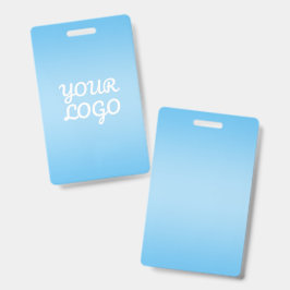 Jouw Logo & Modern Eenvoudig Ombre | Lichtblauw Badge
