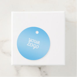 Jouw Logo & Modern Eenvoudig Ombre | Lichtblauw Bedankjes Labels