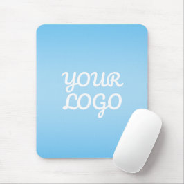 Jouw Logo & Modern Eenvoudig Ombre | Lichtblauw Muismat