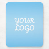 Jouw Logo & Modern Eenvoudig Ombre | Lichtblauw Muismat (Voorkant)