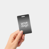 Jouw Logo & Modern Sober Ombre | Donkergrijs Badge (Handheld)
