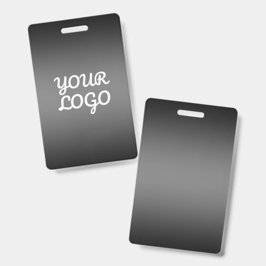 Jouw Logo & Modern Sober Ombre | Donkergrijs Badge (Voor- en achterkant)