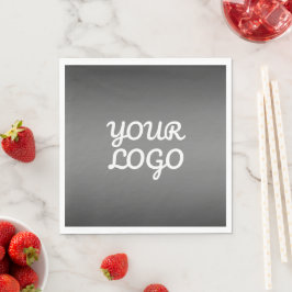 Jouw Logo & Modern Sober Ombre | Donkergrijs Servet
