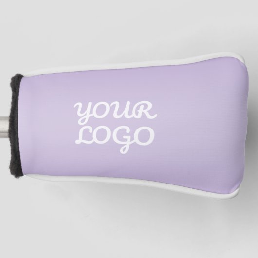 Jouw Logo & Modern Sober Ombre | Lavendel Golfheadcover (Voorkant)